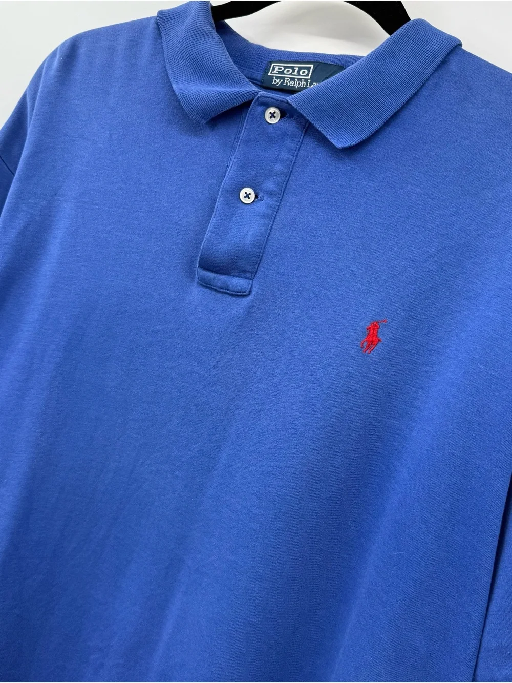 Ralph Lauren Blue Polo with Red Pony Embroidery